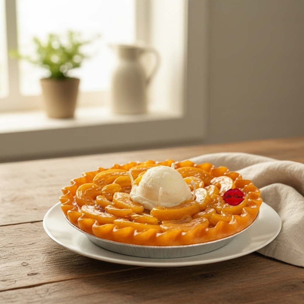 Delicious Apple Pie with Ice Cream Candle